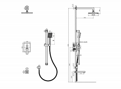 Встроенная душевая система RUSH Thira TR3635-60White