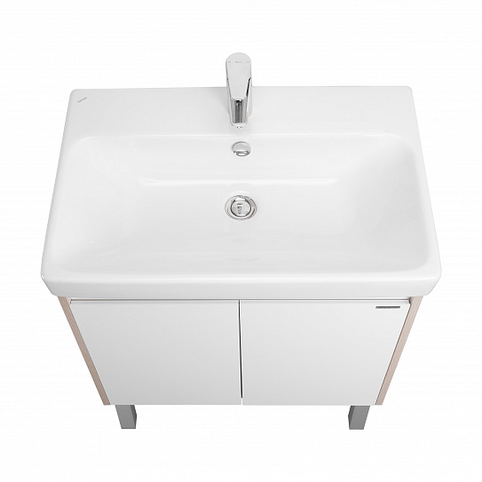 Тумба с раковиной AQUATON Сканди Doors 70 белый глянец/дуб верона 1A278901SDB20