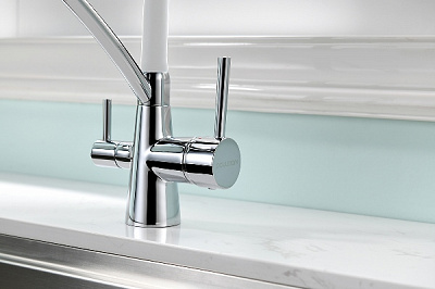 Смеситель для кухни SIEGEN, хром/белый, 213111-CrW, Paulmark