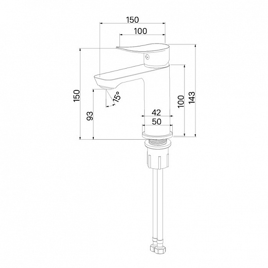 Смеситель для умывальника Milardo Demi DEMSB00M01