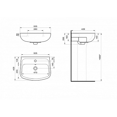Раковина Santek Лонги 55 1WH501755