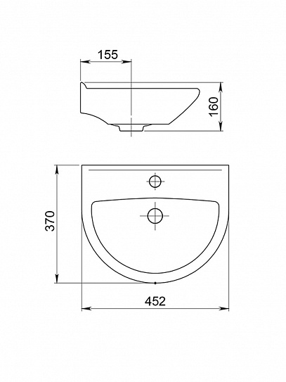 Раковина подвесная 45х37 см Santeri Родничок 131310S0010B0