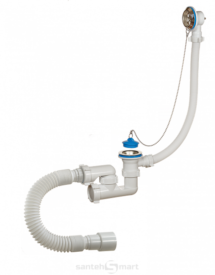 Сифон для ванны регулируемый с переливом, с гибкой трубой ORIO A -80089