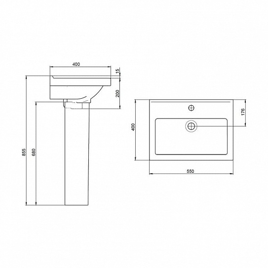 Пьедестал для раковины Santeri Воротынск Визит, Прайм 136053S0000B0