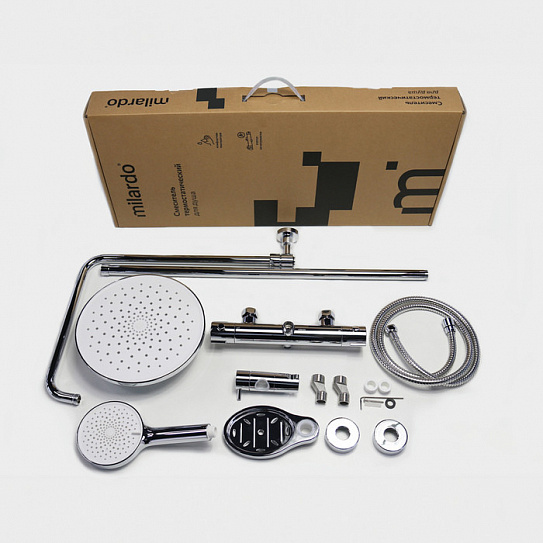 Душевая система с термостатом Milardo Ideal Spa ILSSBTHM89 хром