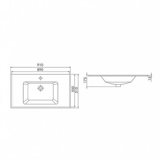 Раковина Cerastyle Ibiza 91 см, 050400-u-01