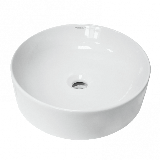 Раковина накладная 40 см круглая Sanita Luxe Best Slim 40 BST40SLWB01S