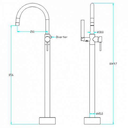 Смеситель напольный для ванны Boheme 229-В черный