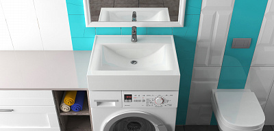 Раковина над стиральной машиной Paulmark AMBERG PM750431, белая, 60х50