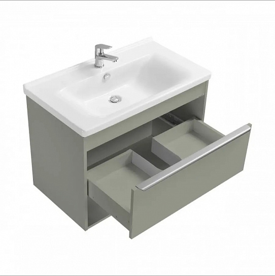 Тумба с раковиной AQUATON Хоуп 80 Хаки 1A287301HP9D0 (раковина Миранда 80, 146527)