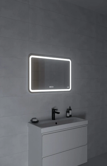 Зеркало с LED подсветкой с антизапотеванием 80x55 Cersanit 051 design pro bluetooth
