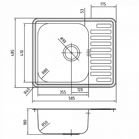 Мойка из нержавеющей стали Iddis Strit STR58PDi77