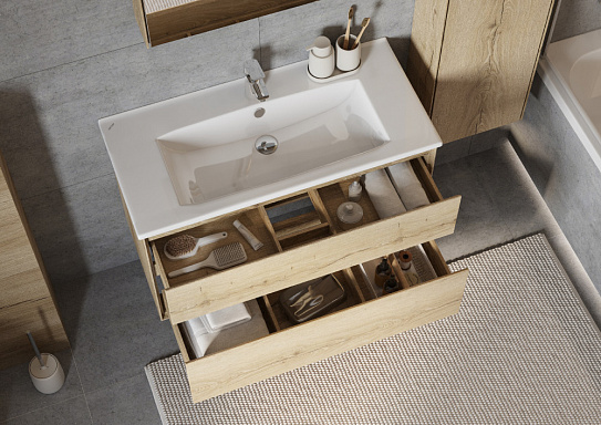 Тумба под раковину Aquaton Либерти 100 дуб эльвезия 1A279601LYC70 (под рак. Элина 100)