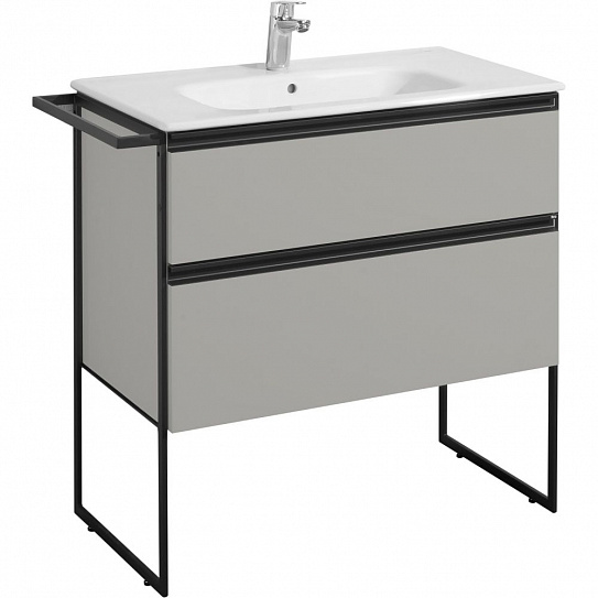 Тумба под раковину Roca Domi 80 2 ящика серый матовый ZRU9307874