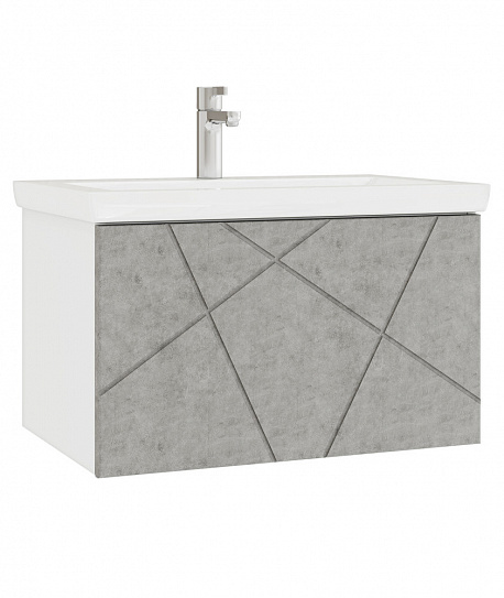 Тумба с раковиной Vigo Geometry 700-0-1 навесная бетон