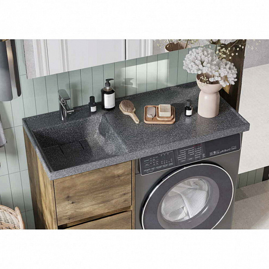 Раковина над стиральной машиной Aquaton Лондри 120 графит  1A72843KLH21L левая