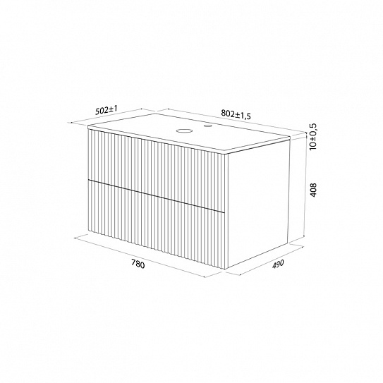 Тумба подвесная со столешницей 80 Iddis Aiger AIG80W0i95K