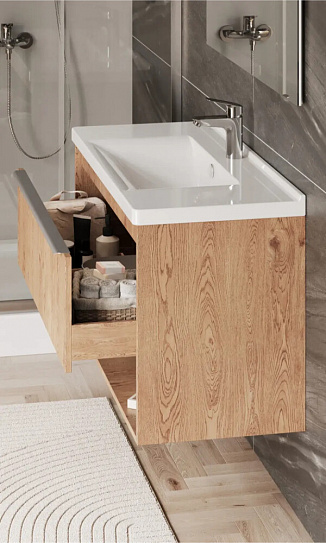 Тумба под раковину Aquaton Хоуп 100 1 створка Орех 1A287401HP6C0 (под ум-к Миранда 100)