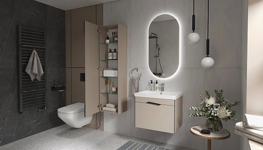 Шкаф для ванны навесной Velvex Krona 400 серый камень