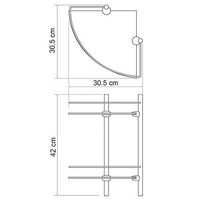 Полка стеклянная двойная угловая WasserKRAFT K-3122