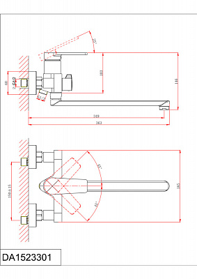 Смеситель для ванны с душем D&K Bayern.Fürth DA1523305