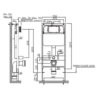 Инсталляция скрытого монтажа Jaquar JCS-WHT-2400FS