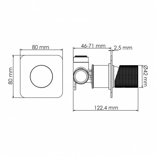 Смеситель для душа Schunter WasserKraft 8251 PVD-покрытие "матовое золото"