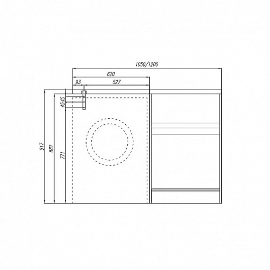 Раковина над стиральной машиной Aquaton Лондри 105 графит 1A72223KLH21R