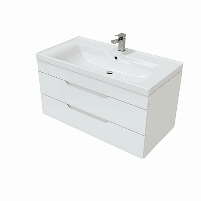 Тумба подвесная с раковиной MIRSANT Soho Quadro 100/2 УТ000082606