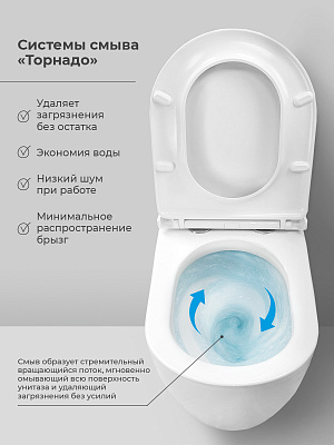 Унитаз подвесной MONTEREY Mont Blanc торнадо (крепеж, сиденье в комплекте)
