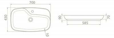 Раковина OPADIRIS Nova 70 (Cerastyle) фаянс