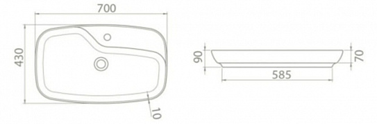 Раковина OPADIRIS Nova 70 (Cerastyle) фаянс