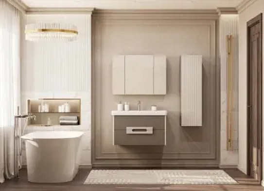 Зеркальный шкаф AQUATON Ар-Деко 85 кашемир 1A280602DD6E0