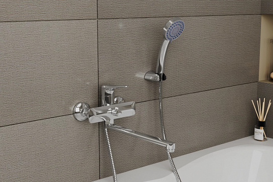 Смеситель для ванны с длинным поворотным изливом RUSH Jawa JA0735-51