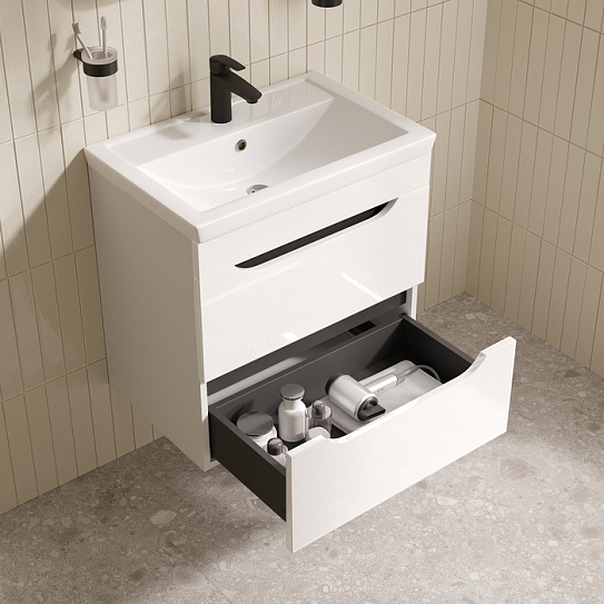 Тумба с раковиной IDDIS Ray (4076000i28), подвесная, 60 см,белый, RAY60W0i95K