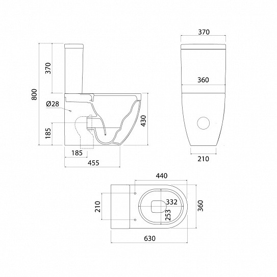 Унитаз-компакт безободковый Iddis Slide с системой смыва Торнадо SLIRDSEi24
