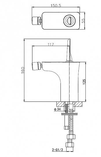 Смеситель для биде Wonzon & Woghand SHARK, Хром WW-48B5001-CR