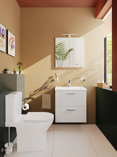 Унитаз безободковый напольный Vitra Vortex M50 тонкая крышка-сиденье с микролифтом 9889B003-7200