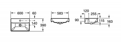 Раковина мебельная Roca Oleta 60х39 1 отверстие, 600х390 3274C400Y