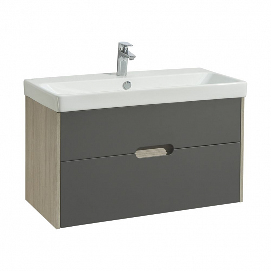 Тумба с раковиной Aquaton Оливия 90 грей, дуб ойстер 1A254401OLUG0