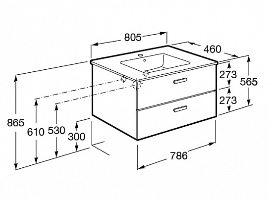 Тумба под раковину Roca Victoria Nord 80 белый глянец ZRU9000032
