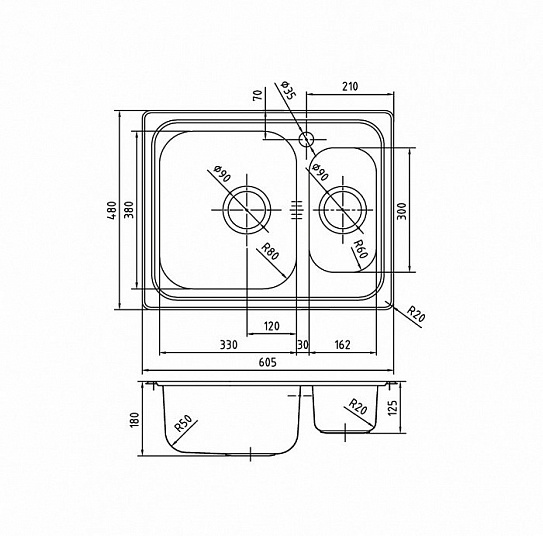 Мойка из нержавеющей стали Iddis Strit S STR60SXi77