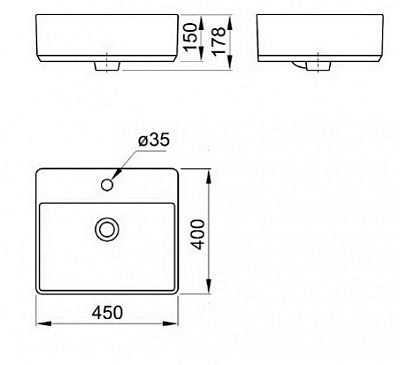 Раковина Aquaton Geometry 450х400 белая WQ8A37000000004