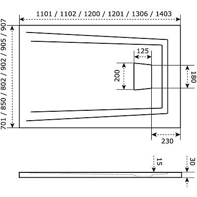 Экран для поддона Атриум 120*80 Антрацит Good Door ЭЛ00041