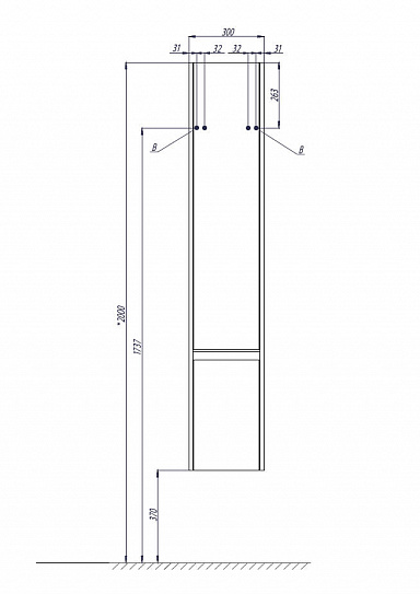 Шкаф-колонна Акватон Капри бетон пайн правая 1A230503KPDAR