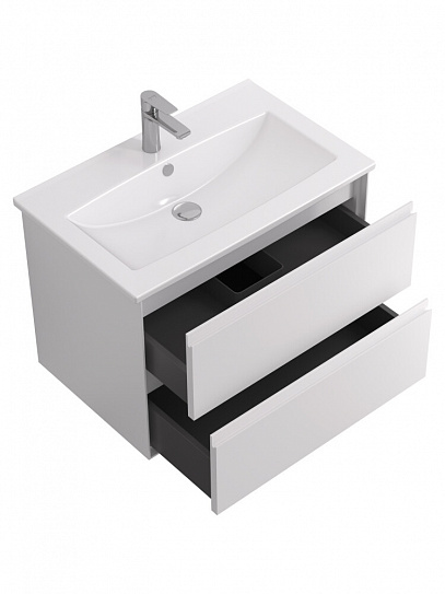 Тумба под раковину Люмин 75 белый матовый (рак.161073 в комплект не входит) AQUATON 1A294001A52B0