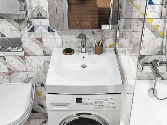 Раковина над стиральной машиной 61х50см Santek Пилот 50 1WH301970, фарфор