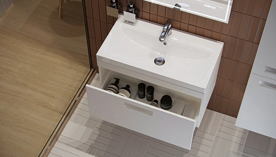 Тумба под раковину Estea 800-0-1 (Moduo) навесная Velvex (раковина в комплект не входит)