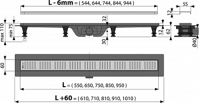 Душевой лоток AlcaPlast APZ10-650M Simple