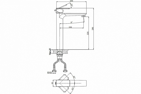 Смеситель для умывальника RUSH Bruny BR4335-11